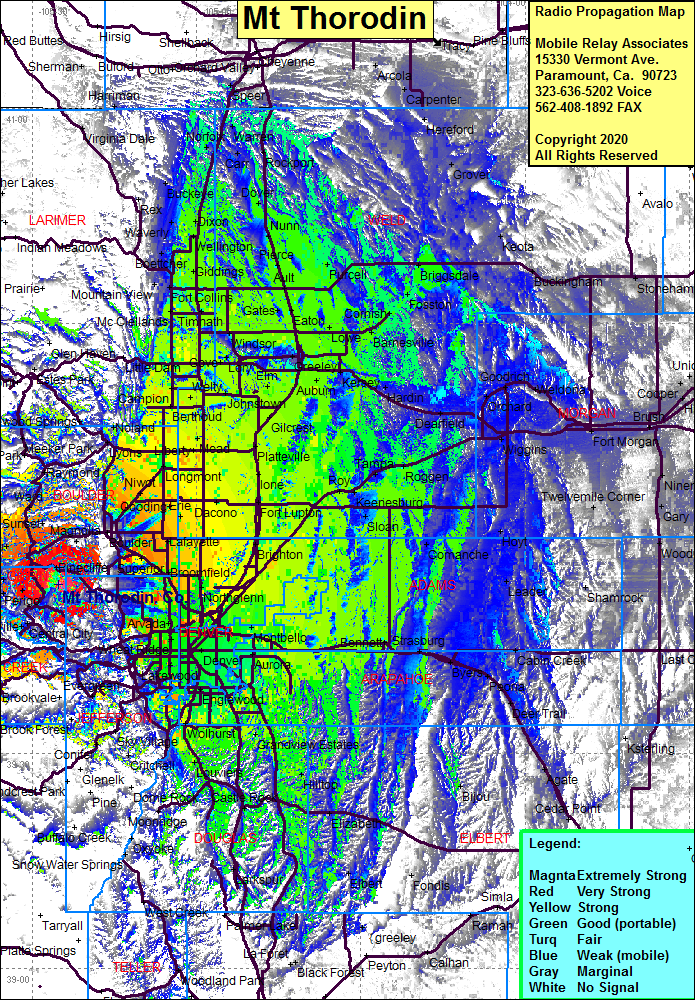 heat map radio coverage Mt Thorodin